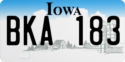 IA license plate BKA183
