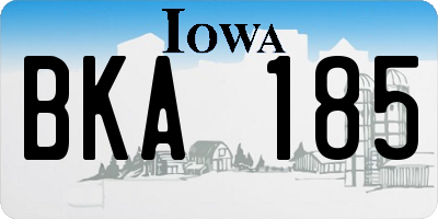 IA license plate BKA185