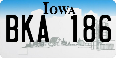 IA license plate BKA186