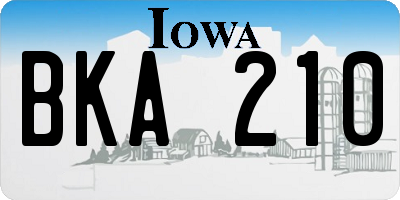 IA license plate BKA210