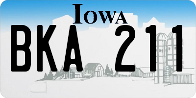 IA license plate BKA211