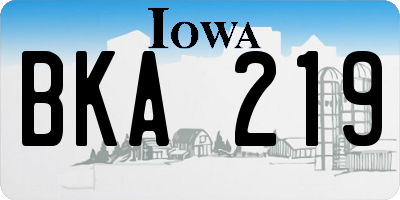 IA license plate BKA219