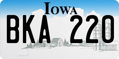 IA license plate BKA220
