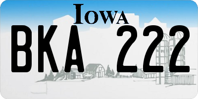 IA license plate BKA222