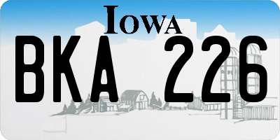 IA license plate BKA226