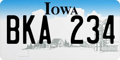 IA license plate BKA234