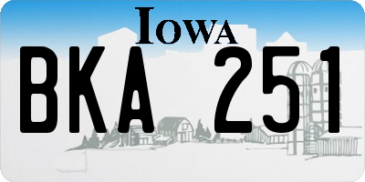 IA license plate BKA251