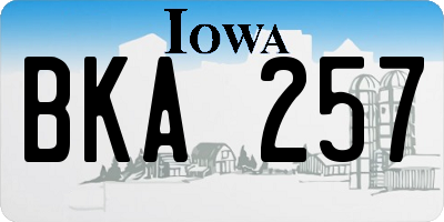 IA license plate BKA257