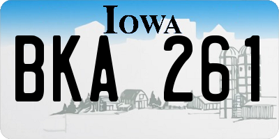 IA license plate BKA261