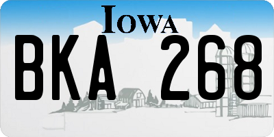 IA license plate BKA268