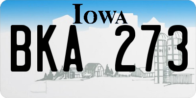 IA license plate BKA273