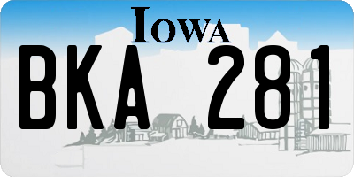 IA license plate BKA281