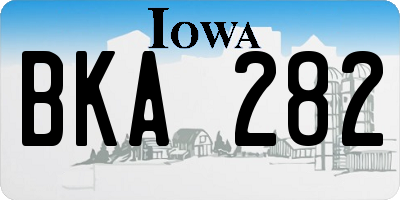 IA license plate BKA282