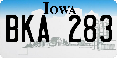 IA license plate BKA283