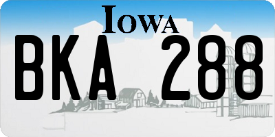 IA license plate BKA288
