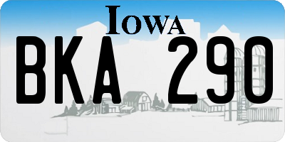 IA license plate BKA290