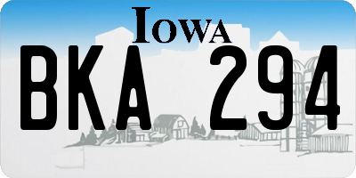 IA license plate BKA294