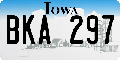 IA license plate BKA297