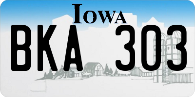 IA license plate BKA303