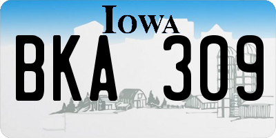 IA license plate BKA309