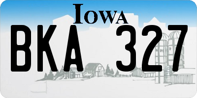 IA license plate BKA327