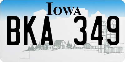 IA license plate BKA349