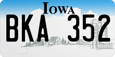 IA license plate BKA352