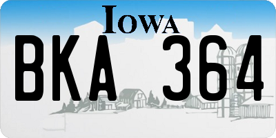 IA license plate BKA364