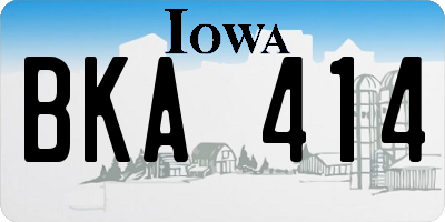 IA license plate BKA414