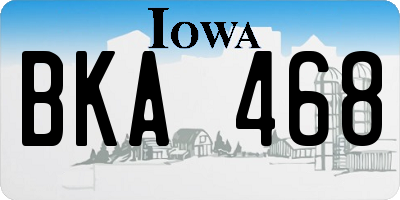 IA license plate BKA468