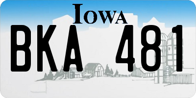 IA license plate BKA481