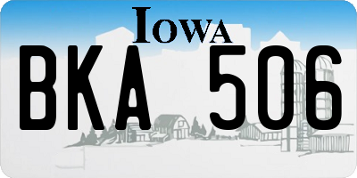 IA license plate BKA506