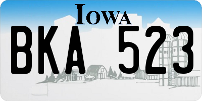 IA license plate BKA523