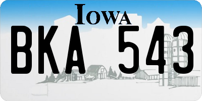 IA license plate BKA543