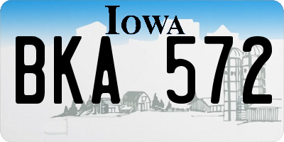 IA license plate BKA572