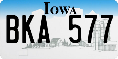 IA license plate BKA577