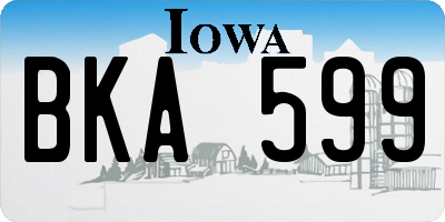 IA license plate BKA599