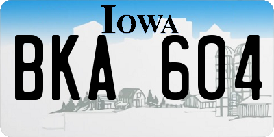 IA license plate BKA604