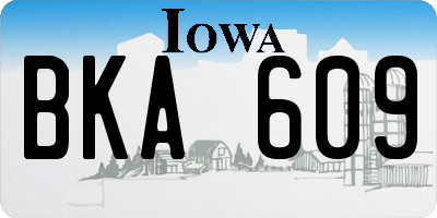 IA license plate BKA609