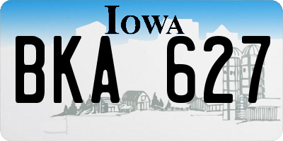 IA license plate BKA627
