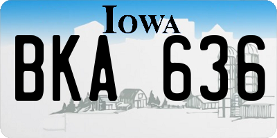 IA license plate BKA636
