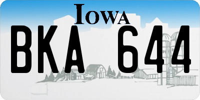 IA license plate BKA644