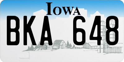 IA license plate BKA648