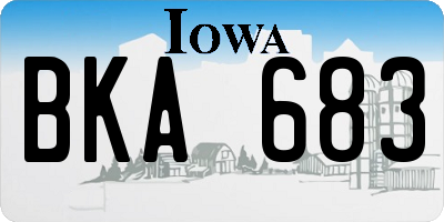 IA license plate BKA683