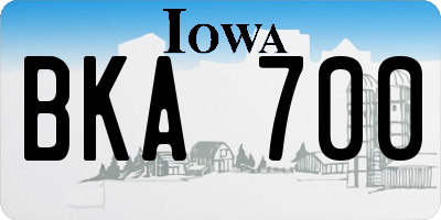 IA license plate BKA700