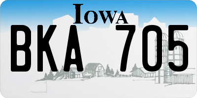 IA license plate BKA705