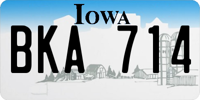 IA license plate BKA714