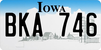 IA license plate BKA746