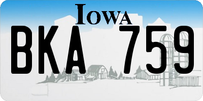 IA license plate BKA759
