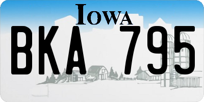 IA license plate BKA795